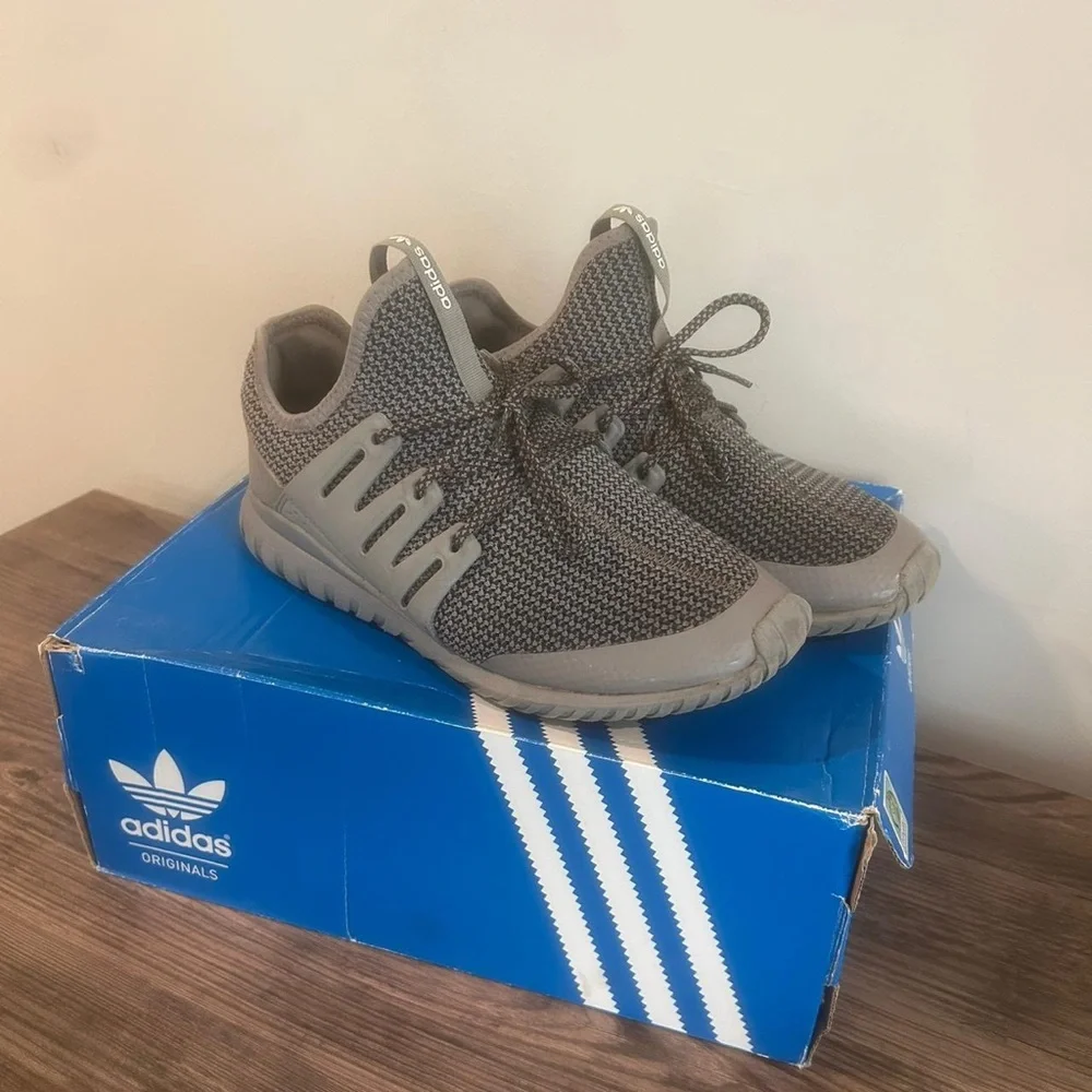 Gray Adidas Tubular Sneakers